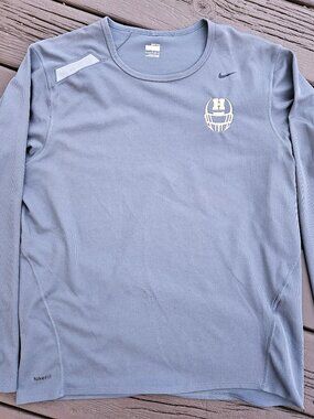 Nike Fit Dry Long-Sleeve Performance Shirt w/ Custom Embroidered Football "H" L